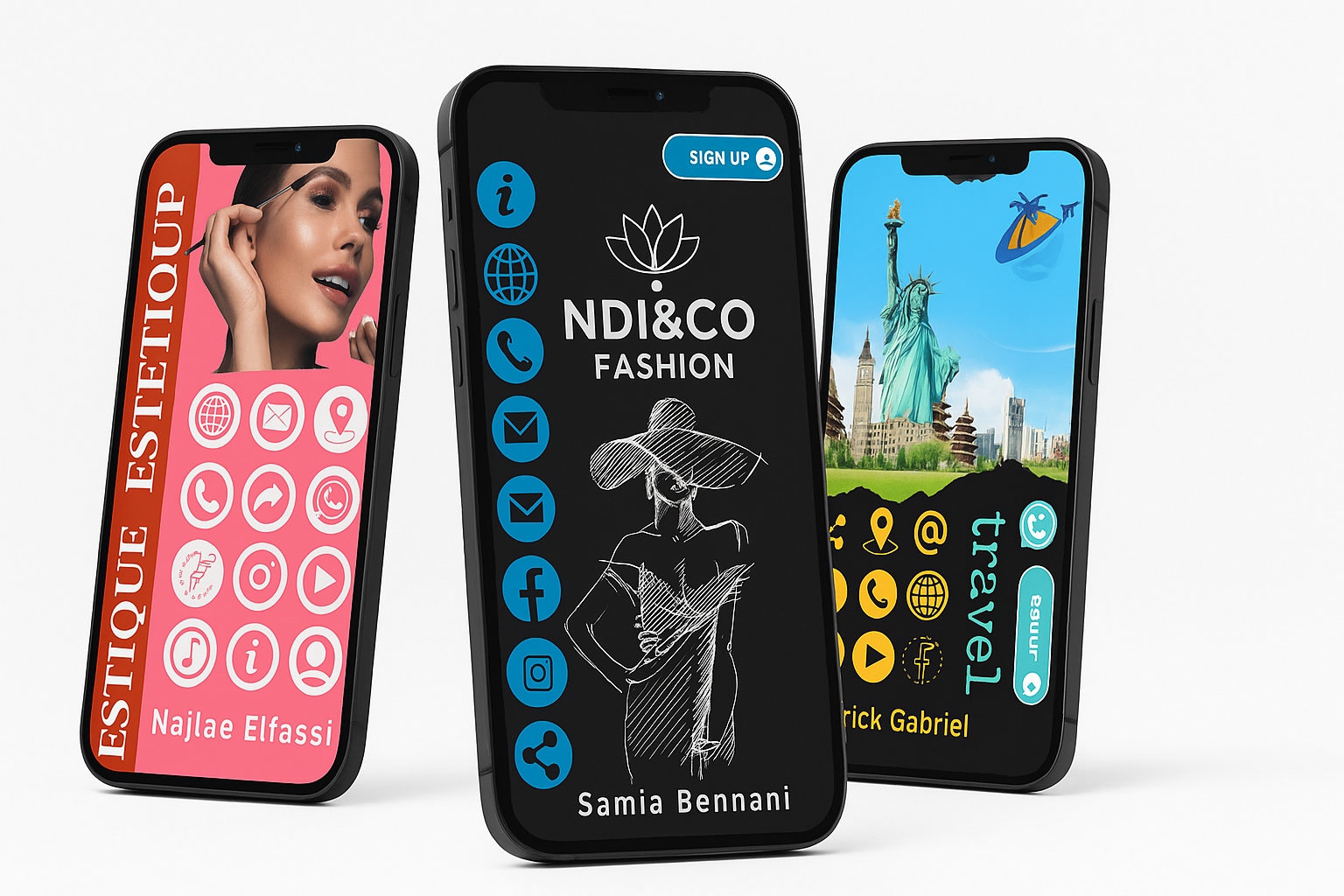 3D Mockup of Digital Business Cards